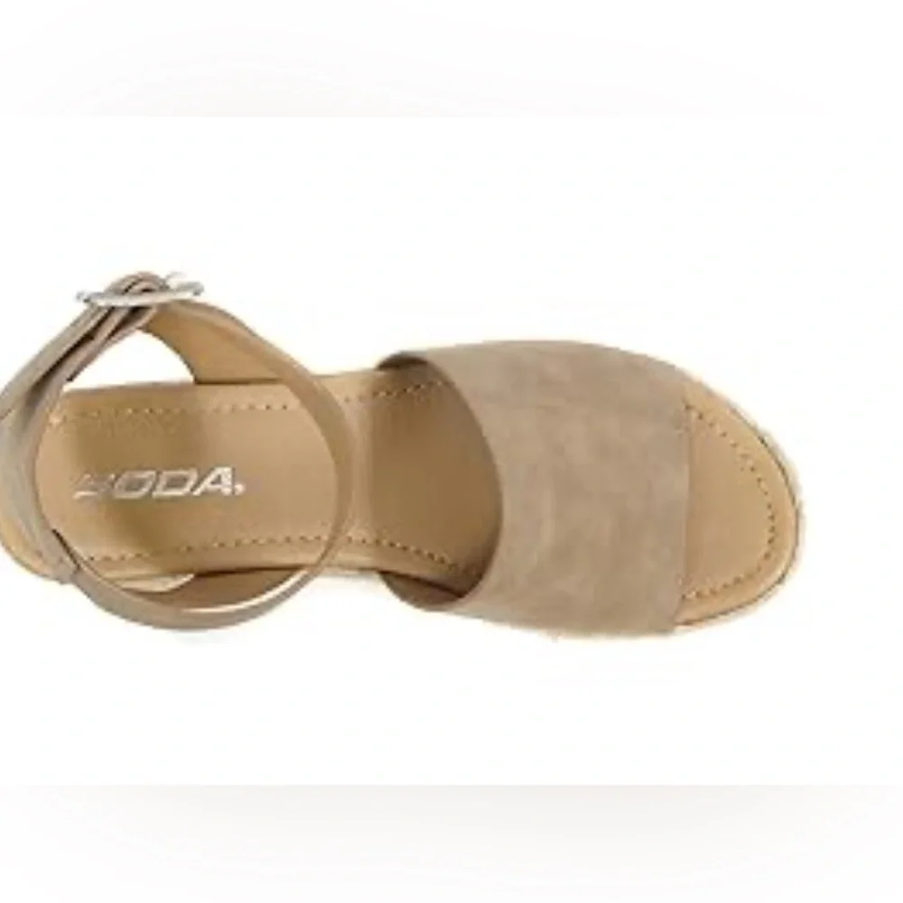 🌼💚NIB  Soda Topic Open Toe Buckle Ankle Strap Espadrilles Wedge Casual Sandals.